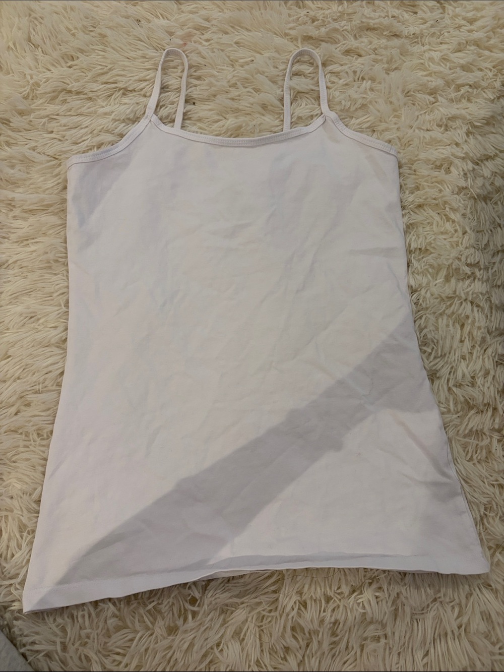 Women’s White Slim Spaghetti Strap Tank Top